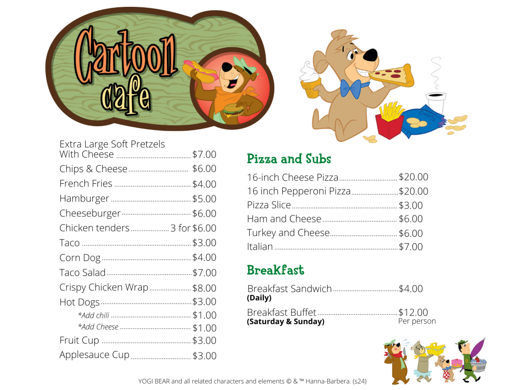Cartoon Cafe at Jellystone Park North Port Huron, MI.